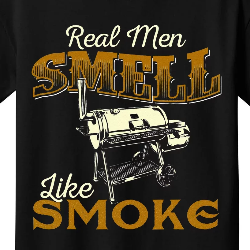 Real Smell Like Smoke Pitmaster BBQ Smoker Grilling Kids T-Shirt