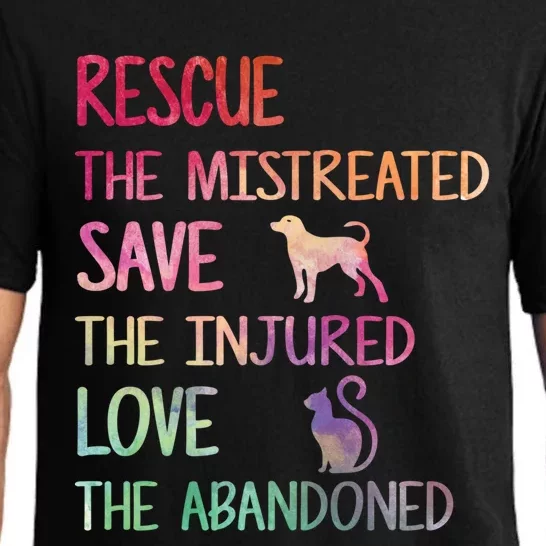 RESCUE SAVE LOVE PET Funny Animal Shelter Volunteer Gifts Pajama Set