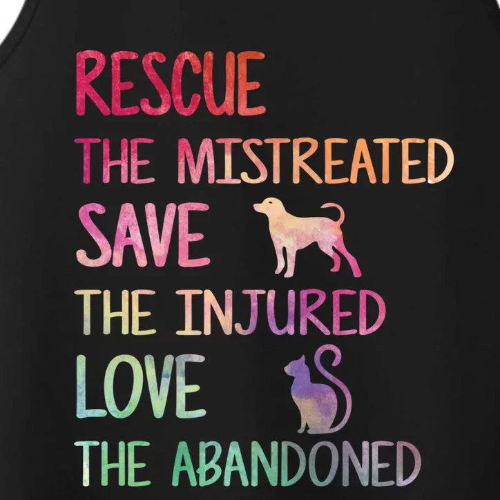 RESCUE SAVE LOVE PET Funny Animal Shelter Volunteer Gifts Performance Tank