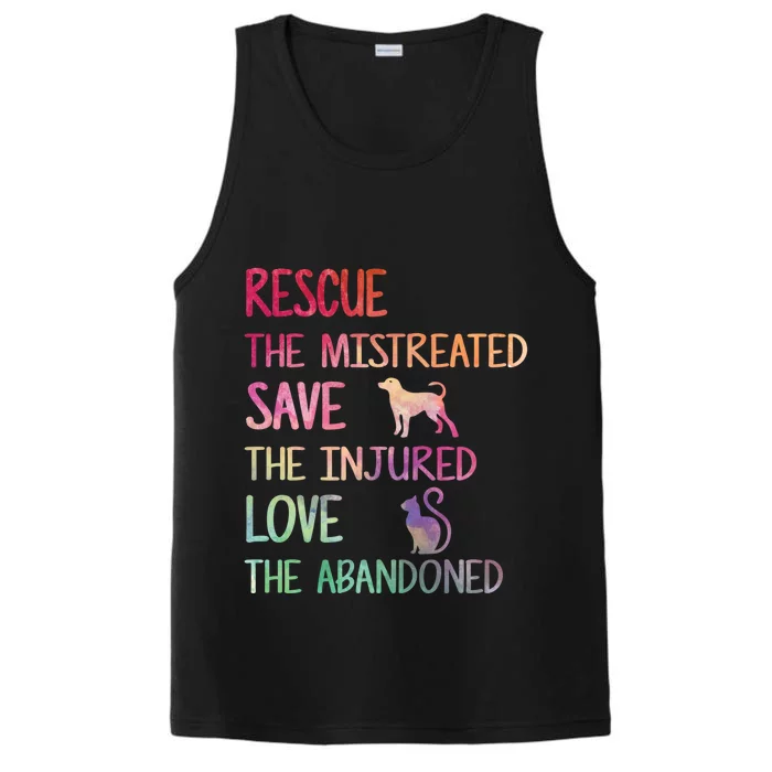 RESCUE SAVE LOVE PET Funny Animal Shelter Volunteer Gifts Performance Tank