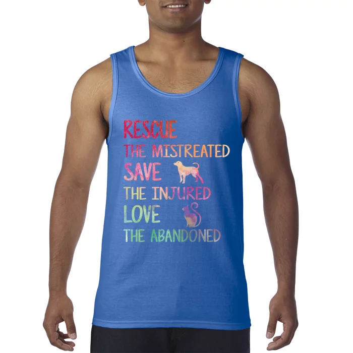 RESCUE SAVE LOVE PET Funny Animal Shelter Volunteer Gifts Tank Top