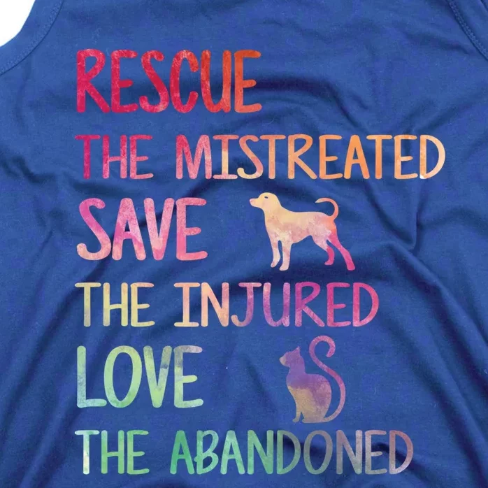 RESCUE SAVE LOVE PET Funny Animal Shelter Volunteer Gifts Tank Top