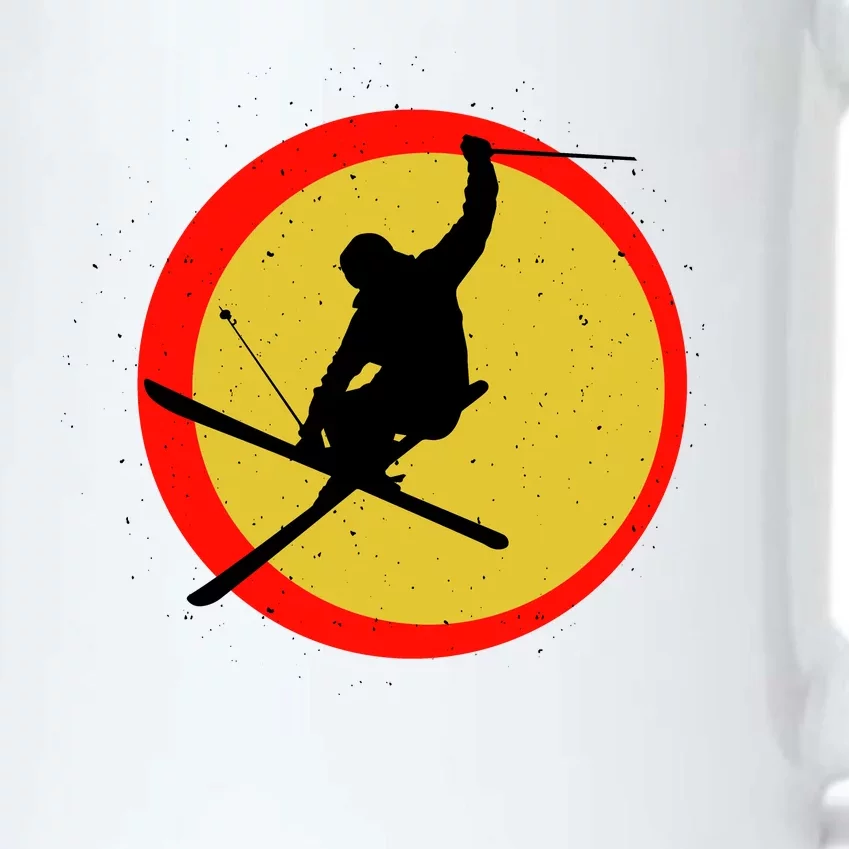 Retro Skiing Logo Black Color Changing Mug