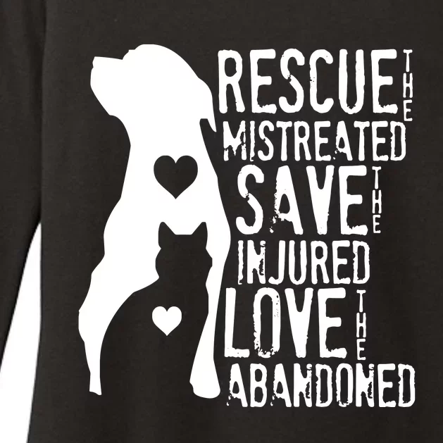 Rescue Save Love Animal Rescue Dog Lover Cat Lover Womens CVC Long Sleeve Shirt