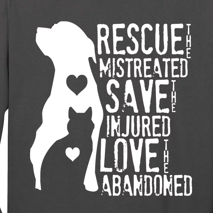 Rescue Save Love Animal Rescue Dog Lover Cat Lover Long Sleeve Shirt