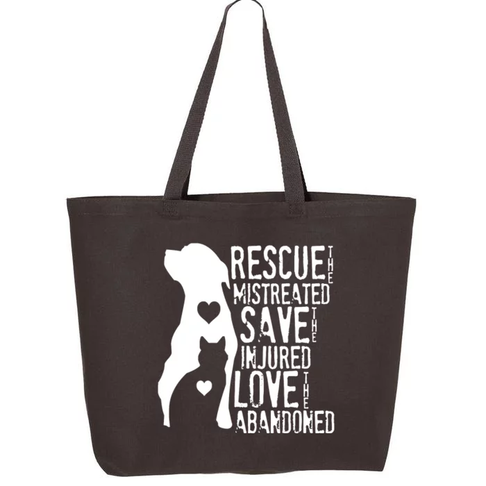 Rescue Save Love Animal Rescue Dog Lover Cat Lover 25L Jumbo Tote