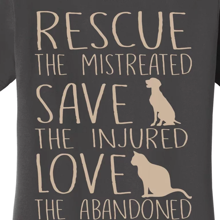 Rescue Save Love Cute Animal Rescue Dog Cat Lovers Women's T-Shirt