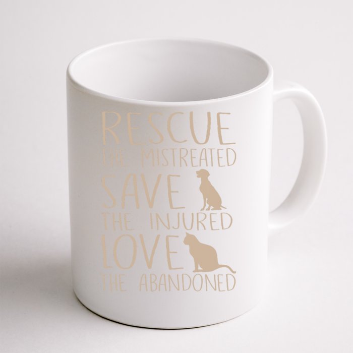 Rescue Save Love Cute Animal Rescue Dog Cat Lovers Front & Back Coffee Mug