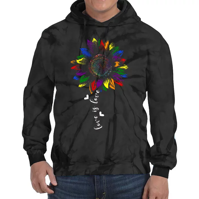 Rainbow Sunflower Love Is Love Lgbt G.A.Y Lesbian Pride Tie Dye Hoodie