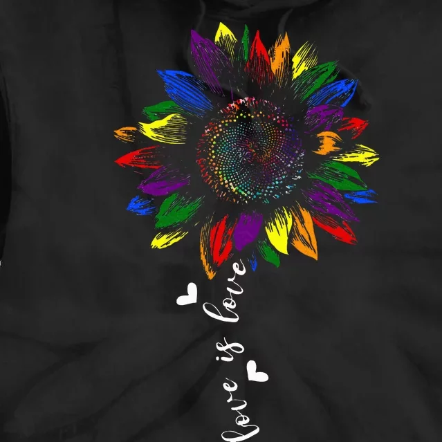 Rainbow Sunflower Love Is Love Lgbt G.A.Y Lesbian Pride Tie Dye Hoodie