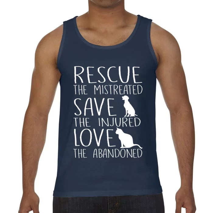 Rescue Save Love Funny Gift Cute Animal Rescue Dog Cat Lovers Gift Comfort Colors® Tank Top