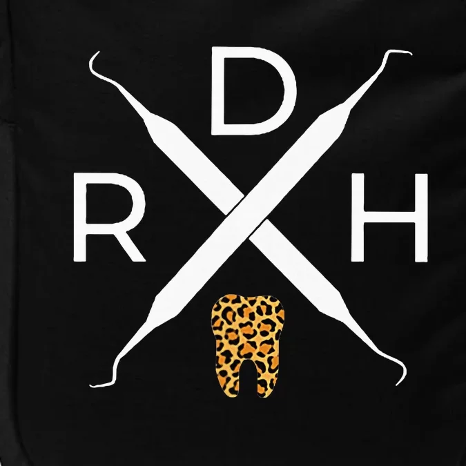 Rdh Scaler Logo With Leopard Print Tooth Dental Hygienist Impact Tech Backpack