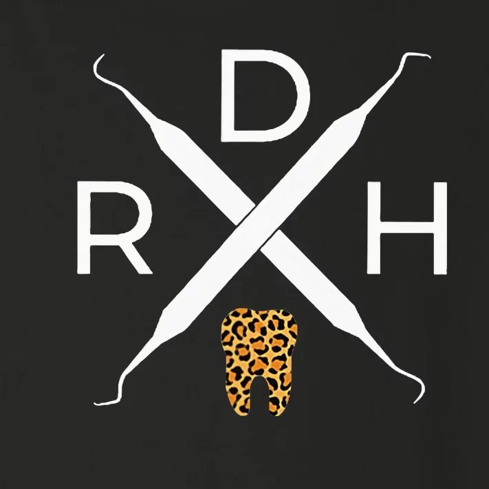 Rdh Scaler Logo With Leopard Print Tooth Dental Hygienist Toddler Long Sleeve Shirt