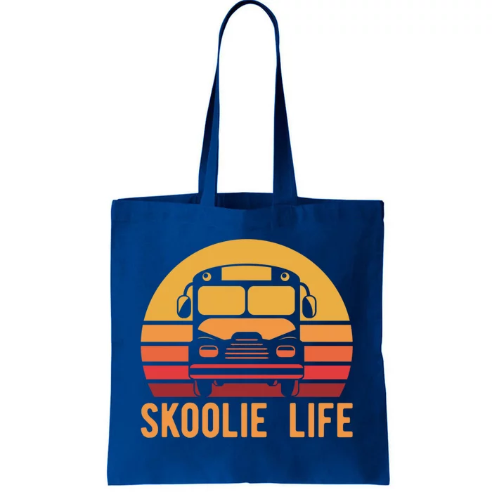 Retro Skoolie Life Converted School Bus Home Lifestyle Funny Gift Tote Bag