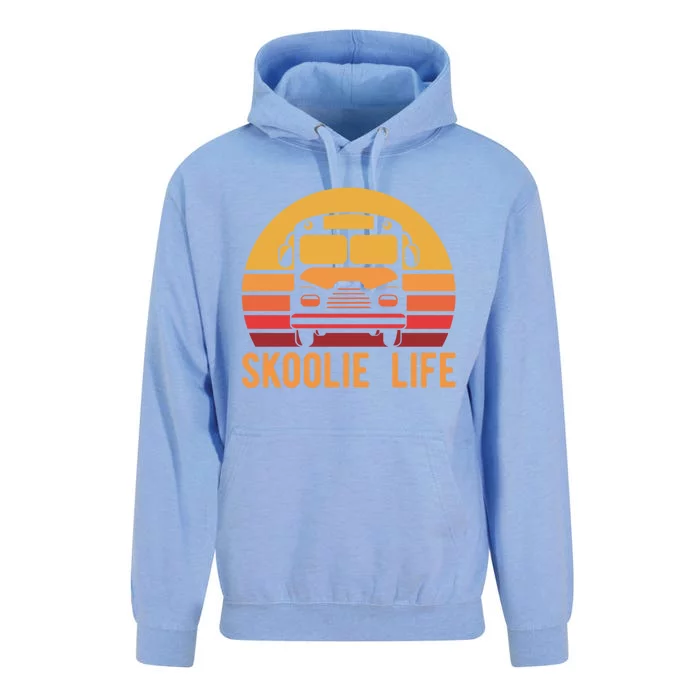 Retro Skoolie Life Converted School Bus Home Lifestyle Funny Gift Unisex Surf Hoodie