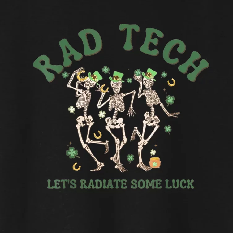 Radiate Some Luck St Patrick's Day Radiology XRay Rad Tech Women's Crop Top Tee