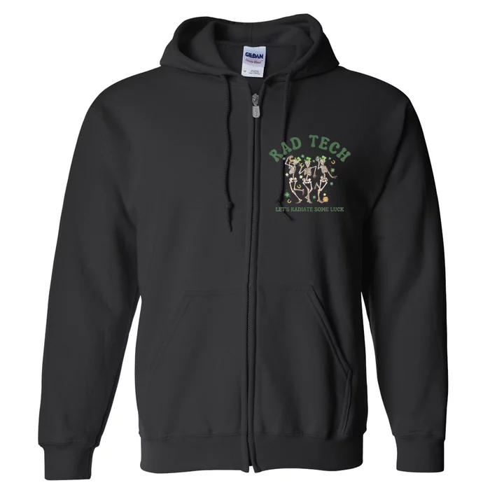 Radiate Some Luck St Patrick's Day Radiology XRay Rad Tech Full Zip Hoodie