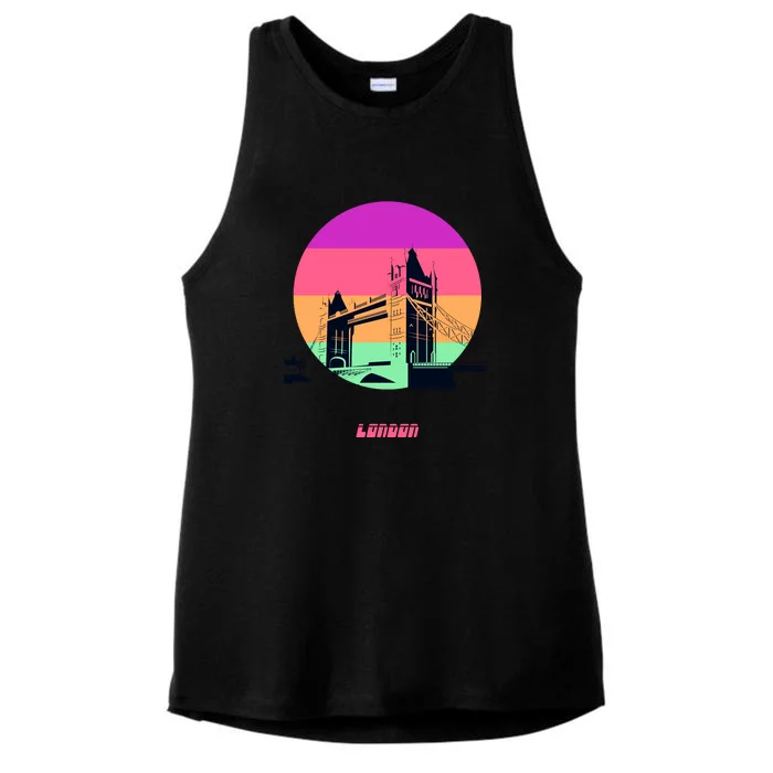 Retro Sun London Bridge Ladies Tri-Blend Wicking Tank