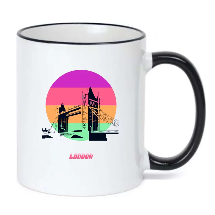 Retro Sun London Bridge Black Color Changing Mug