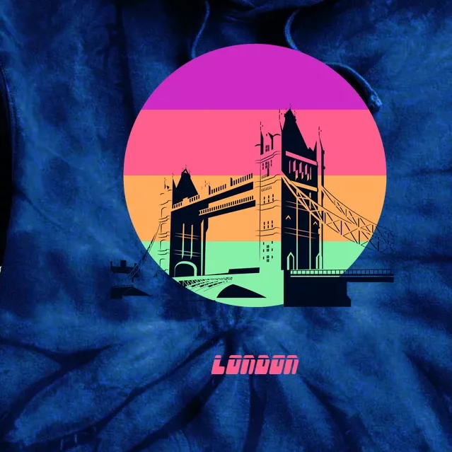 Retro Sun London Bridge Tie Dye Hoodie