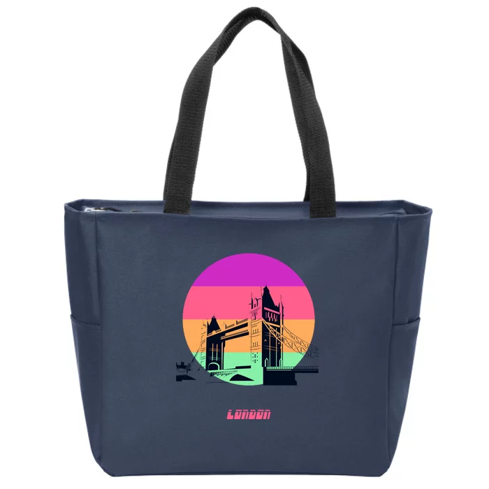 Retro Sun London Bridge Zip Tote Bag