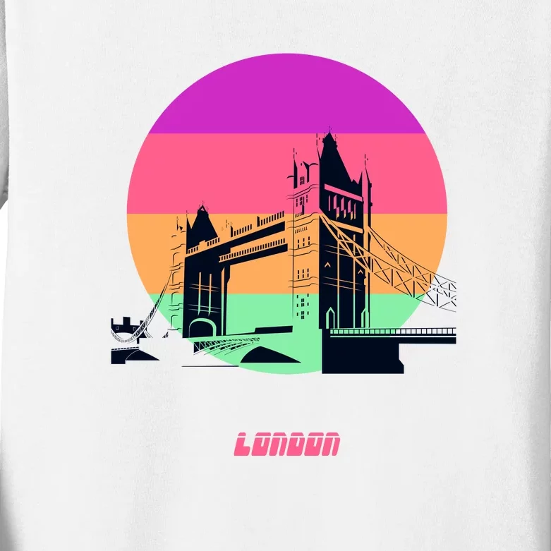 Retro Sun London Bridge Kids Long Sleeve Shirt