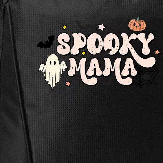 Retro Spooky Mama Floral Boho Ghost Mama Halloween Costume Cool Gift City Backpack