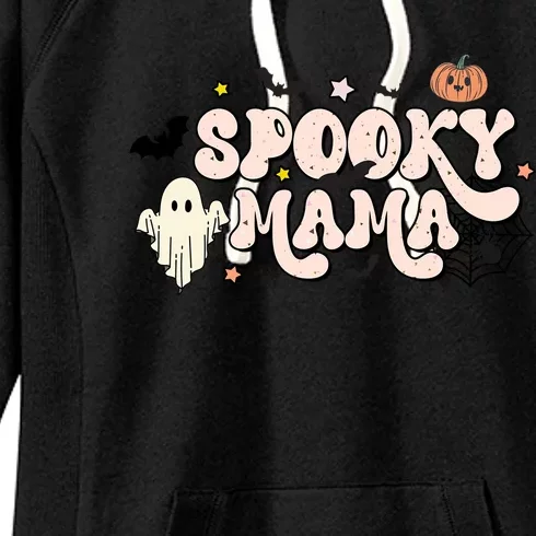 Retro Spooky Mama Floral Boho Ghost Mama Halloween Costume Cool Gift Women's Fleece Hoodie