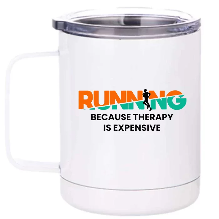 Running Sports Marathon Sprinting Funny Running Front & Back 12oz Stainless Steel Tumbler Cup