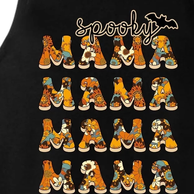 Retro Spooky Mama Thanksgiving Halloween Costume Mom Gift Ladies Tri-Blend Wicking Tank