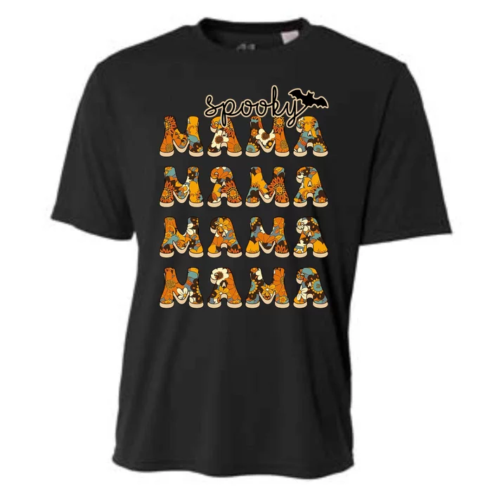 Retro Spooky Mama Thanksgiving Halloween Costume Mom Gift Cooling Performance Crew T-Shirt