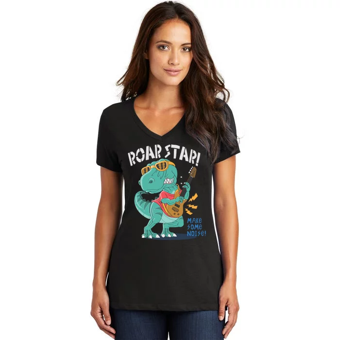 Roar Star Make Some Noise Cute Women's V-Neck T-Shirt