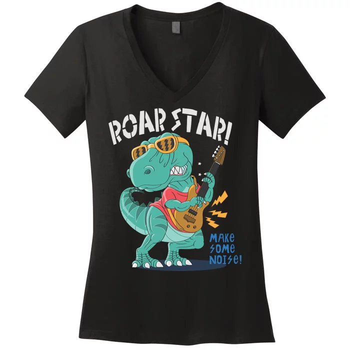 Roar Star Make Some Noise Cute Women's V-Neck T-Shirt