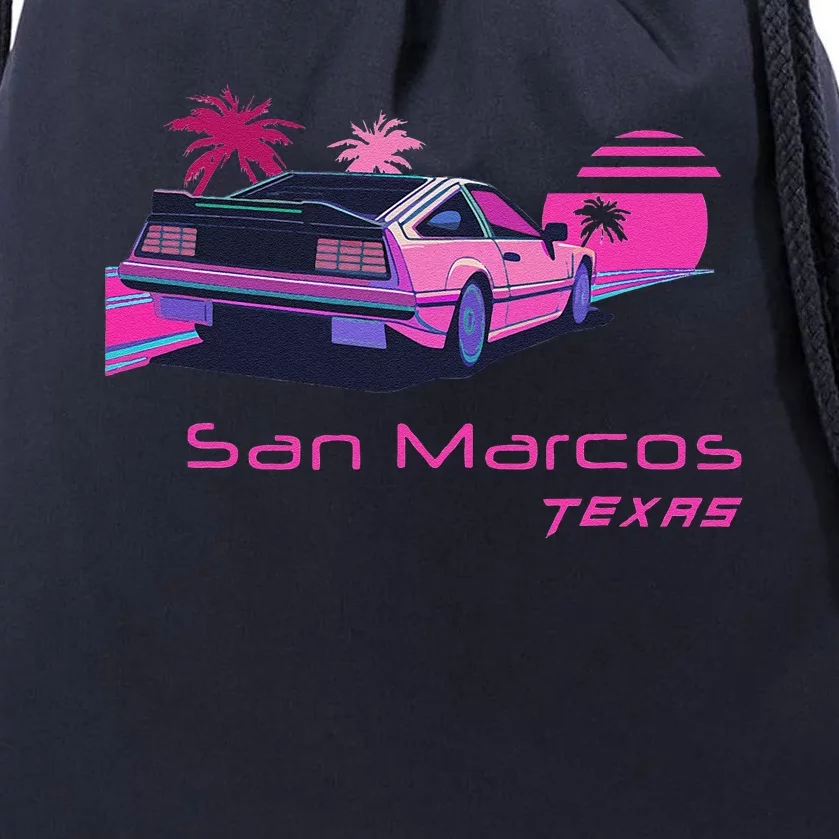 Retro San Marcos Texas Drawstring Bag