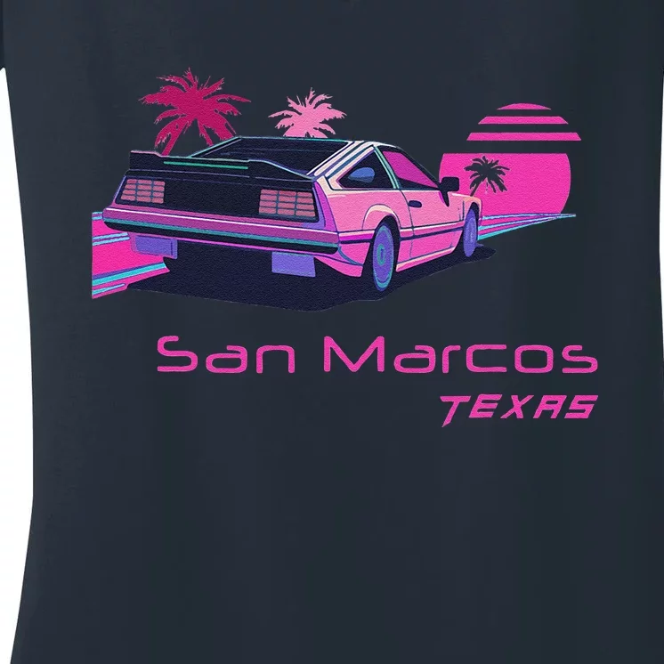 Retro San Marcos Texas Women's V-Neck T-Shirt