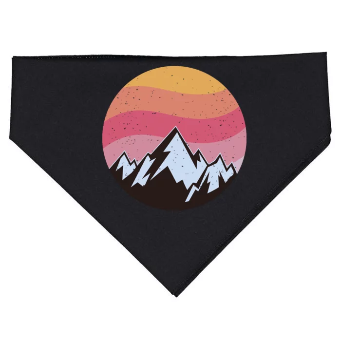 Retro Sunset Mountain USA-Made Doggie Bandana