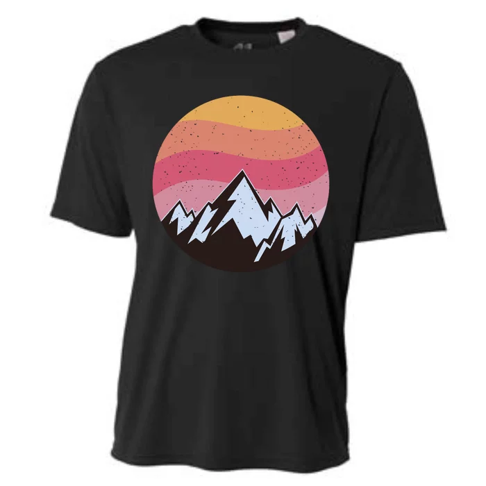 Retro Sunset Mountain Cooling Performance Crew T-Shirt