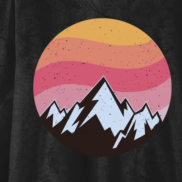 Retro Sunset Mountain Hooded Wearable Blanket