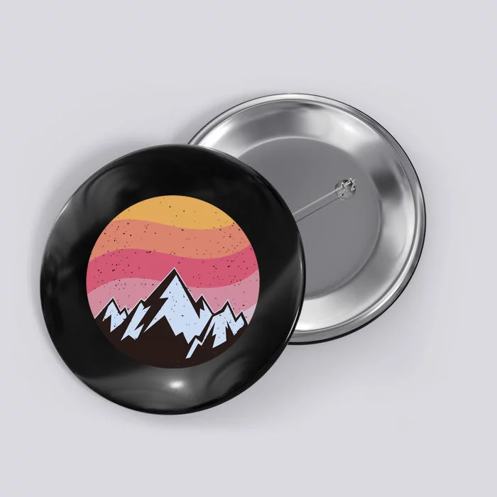 Retro Sunset Mountain Button