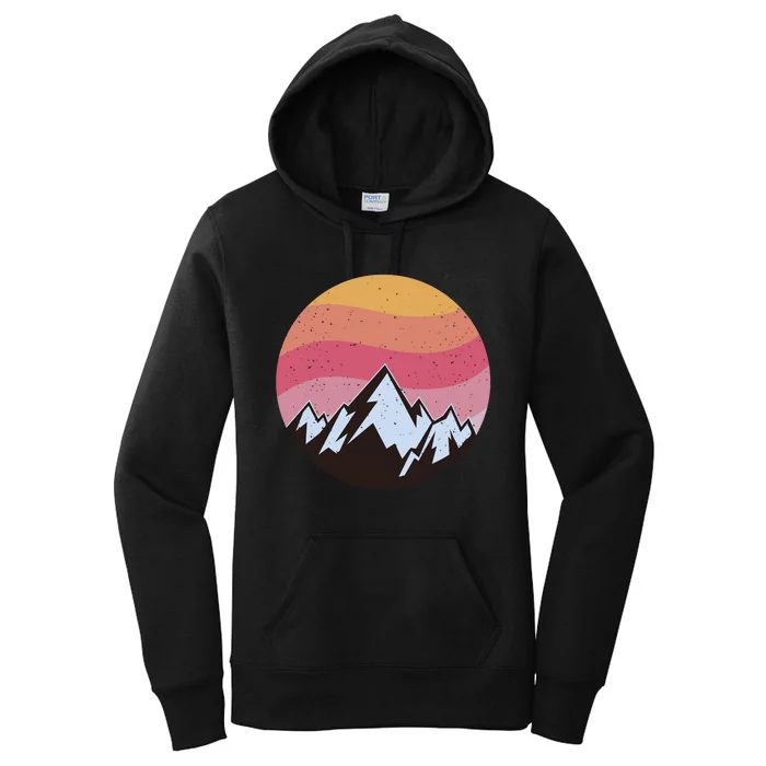 Retro Sunset Mountain Women's Pullover Hoodie