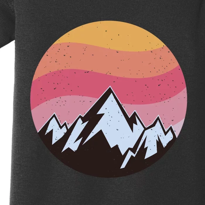 Retro Sunset Mountain Baby Bodysuit