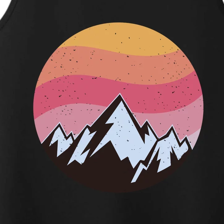 Retro Sunset Mountain Performance Tank