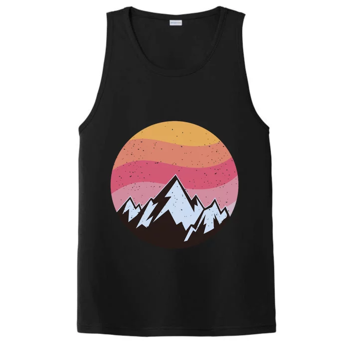 Retro Sunset Mountain Performance Tank