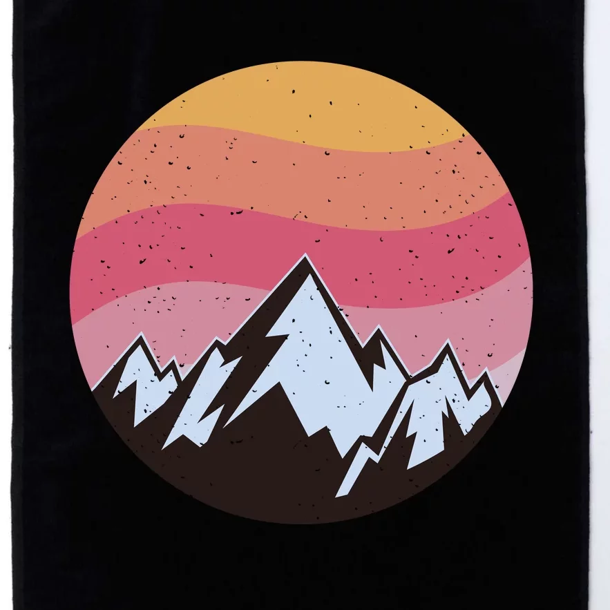 Retro Sunset Mountain Platinum Collection Golf Towel