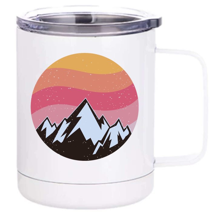 Retro Sunset Mountain Front & Back 12oz Stainless Steel Tumbler Cup