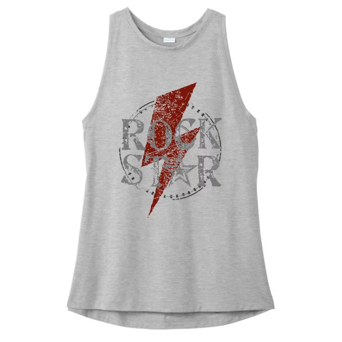 Rock Star Music Fan Gift Graphic Rock N Roll Tee Star Ladies Tri-Blend Wicking Tank