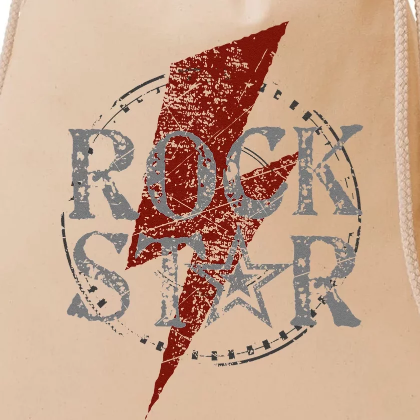 Rock Star Music Fan Gift Graphic Rock N Roll Tee Star Drawstring Bag