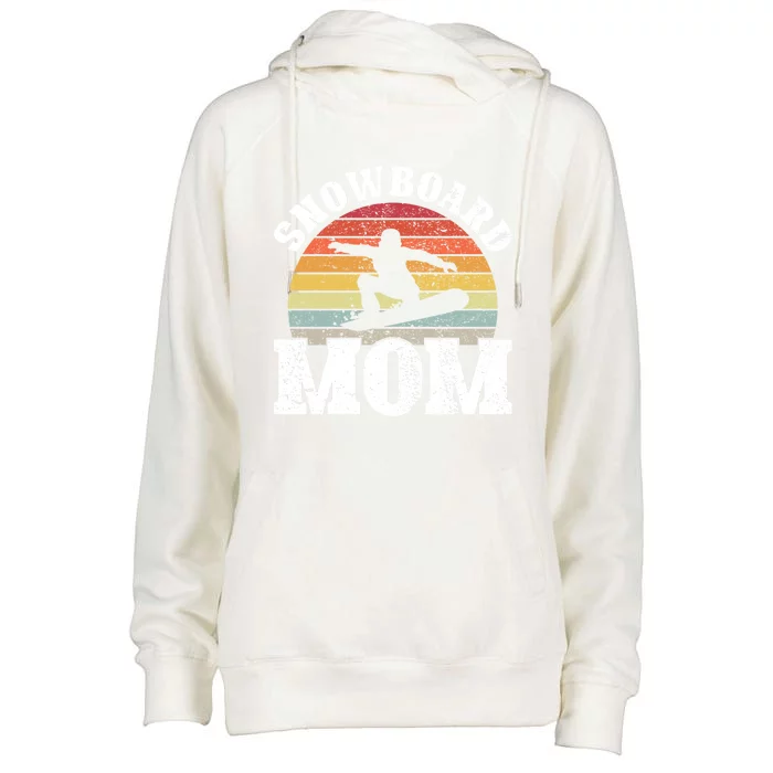 Retro Snowboard Mom Winter Sports Snowboarding Snowboarder Gift Womens Funnel Neck Pullover Hood