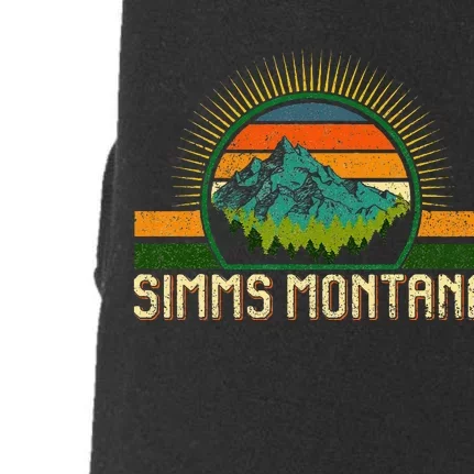 Retro Simms Montana National Park Moutains Camping Hiking Doggie 3-End Fleece Hoodie