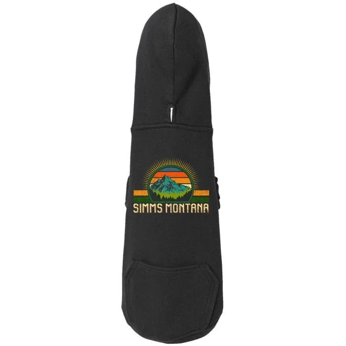 Retro Simms Montana National Park Moutains Camping Hiking Doggie 3-End Fleece Hoodie